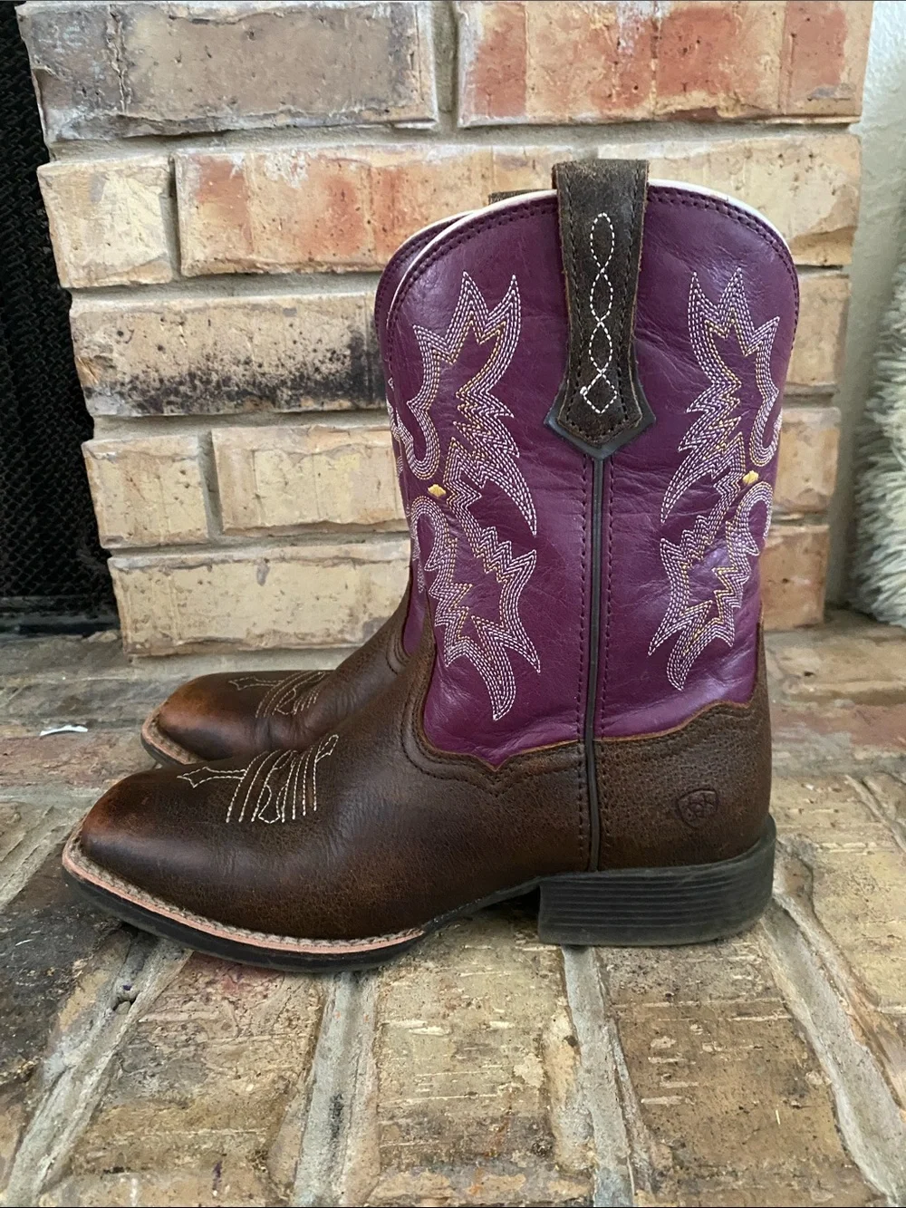 ARIAT GIRLS' TOMBSTONE WESTERN BOOTS - BROAD SQUARE TOE